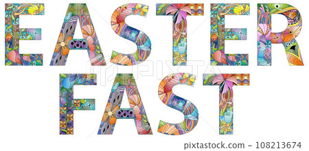 EASTER FAST hand drawn modern design vector illustration. 108213674