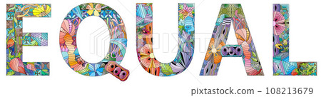 EQUAL hand drawn modern design vector illustration. 108213679