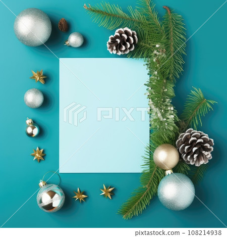 Christmas greeting card. Christmas or new year Background. Generative AI 108214938