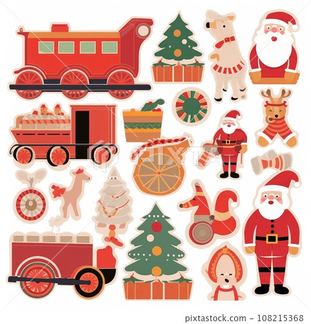 Christmas banner with Santa. Sticker Background. Generative AI Christmas banner with Santa. Sticker Background. Generative AI 108215368
