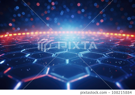 Futuristic technology background, Digital Geometric. Generative AI 108215884