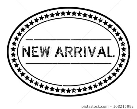 Grunge black new arrival word oval rubber seal stamp on white background Grunge black new arrival word oval rubber seal stamp on white background 108215992