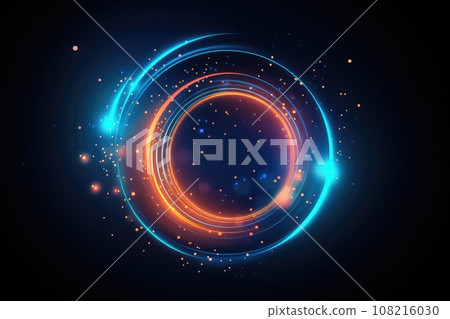 Blue Circle line abstract background. Generative AI Blue Circle line abstract background. Generative AI 108216030