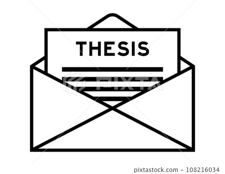 Envelope and letter sign with word thesis as the headline 108216034