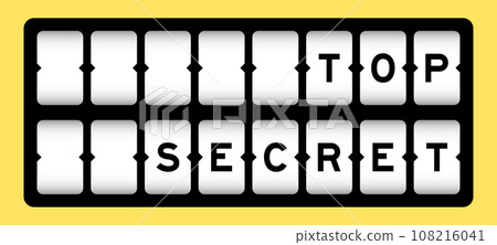 Black color in word top secret on slot banner with yellow color background 108216041