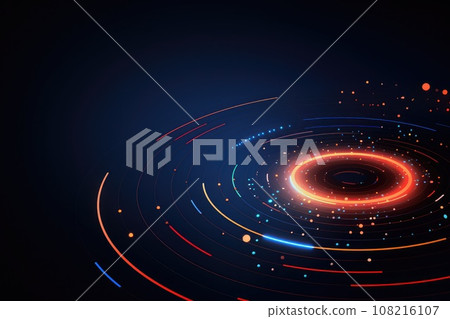 Colorful Circle line abstract background. Generative AI 108216107