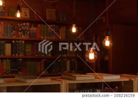 Image of a used bookstore, bookstore, or library with a warm atmosphere 108216159