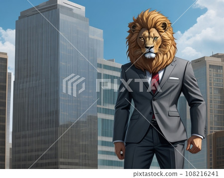 商業獅子抬頭(AI圖像) 商業獅子抬頭(AI圖像) 108216241
