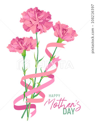 Pink vector flowers and ribbons on a white background Pink vector flowers and ribbons on a white background 108216397