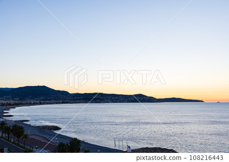 法國尼斯清晨地中海景觀 法國尼斯清晨地中海景觀 108216443