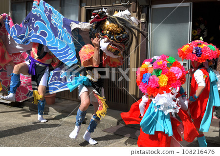 Lion Dance Spring Festival Centipede Lion and Kiriko at Rokudoji Temple 108216476