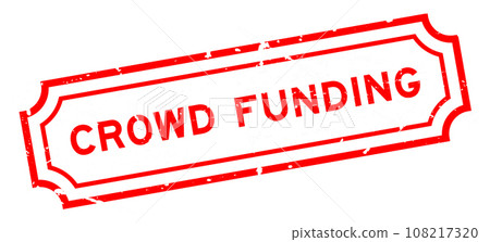 Grunge red crowd funding word rubber seal stamp on white background 108217320