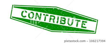 Grunge green contribute word hexagon rubber seal stamp on white background Grunge green contribute word hexagon rubber seal stamp on white background 108217394