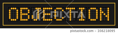 Orange color led banner in word objection on black background 108218095