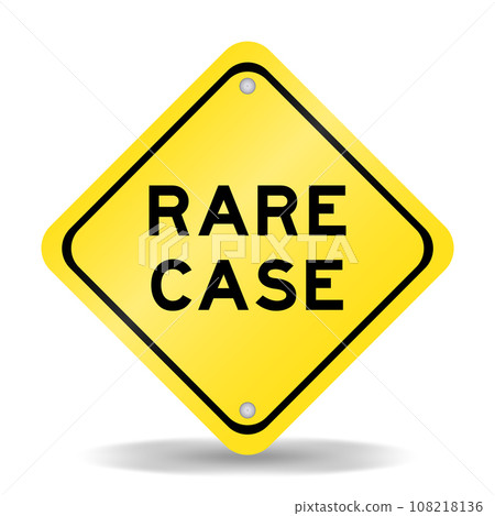 Yellow color transportation sign with word rare case on white background Yellow color transportation sign with word rare case on white background 108218136
