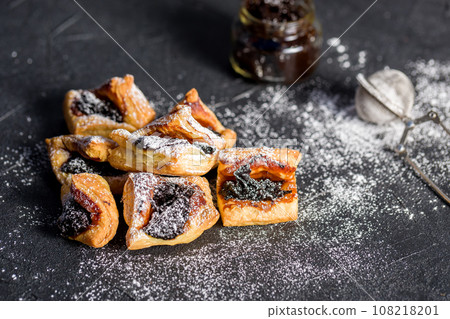 Puff pastry with jam 108218201