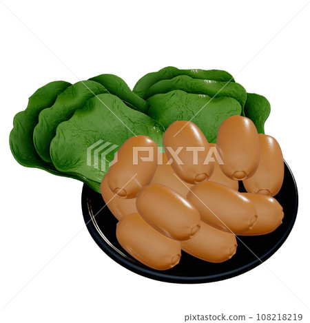 Shabu-shabu 3d illustration , sausage Shabu-shabu 3d illustration , sausage 108218219