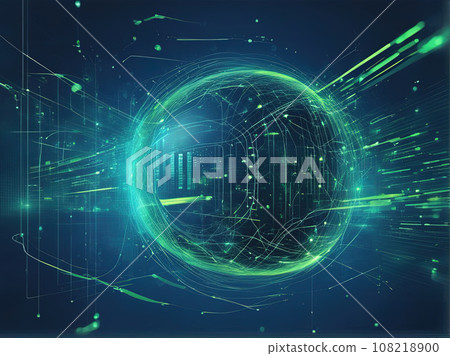Digital technology global speed connect blue green background Digital technology global speed connect blue green background 108218900