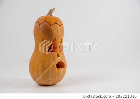 Jack-o-lantern on a white background. Halloween decoration. 108221316