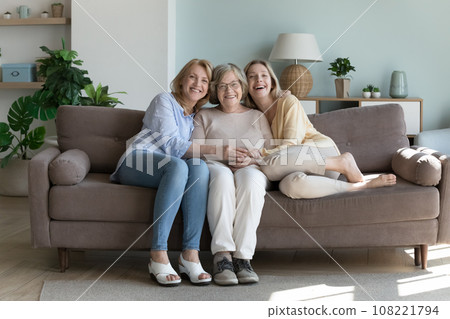 Happy united elder grandma, mature mom, young daughter woman 108221794