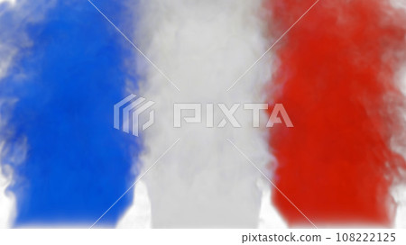 Plumes of multi-colored smoke move across a white background. Flag of the Russian Federation. 3D illustration. Plumes of multi-colored smoke move across a white background. Flag of the Russian Federation. 3D illustration. 108222125