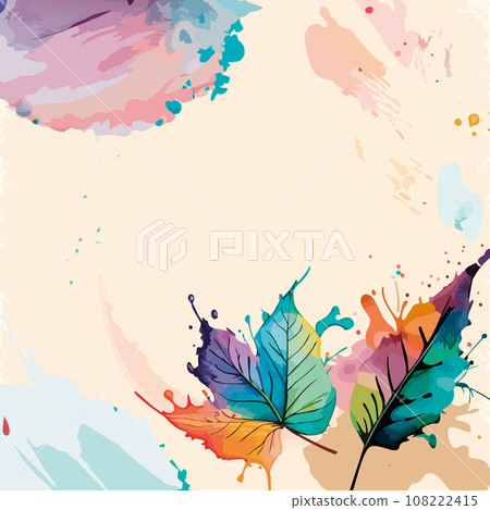 Colorful abstract background, leaves, watercolor, oil painting 108222415