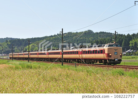 Hokuriku Main Line Ushinoya-Daishoji JR West 485 Series A02 formation (Kyoto) Raicho 108222757