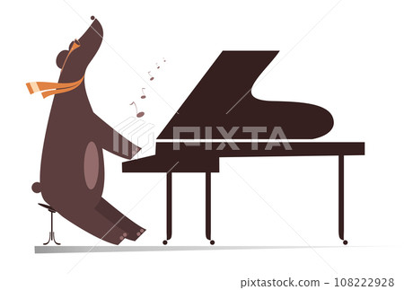 Engraçado urso um pianista isoladoEngraçado urso um pianista isolado  