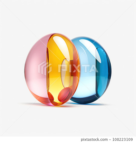 Close up of different color pills isolated on white background. Choice concept. Close up of different color pills isolated on white background. Choice concept. 108223109