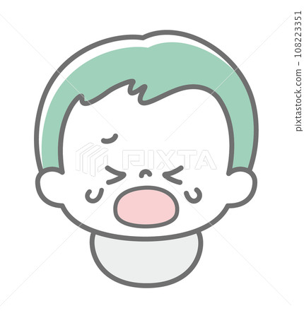 Expression: crying baby face single item_3 colors Expression: crying baby face single item_3 colors 108223351