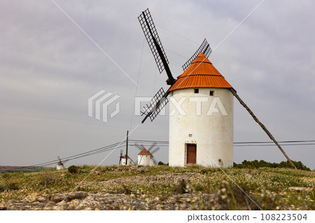 Row of windmills of Mota del Cuervo Row of windmills of Mota del Cuervo 108223504