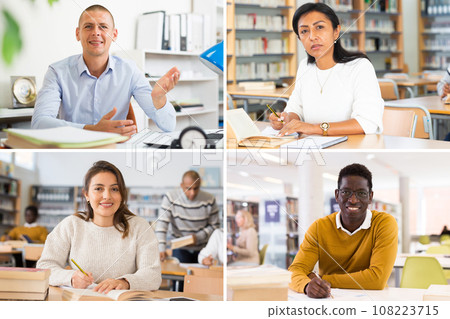 Screen of computer during online video conference 108223715