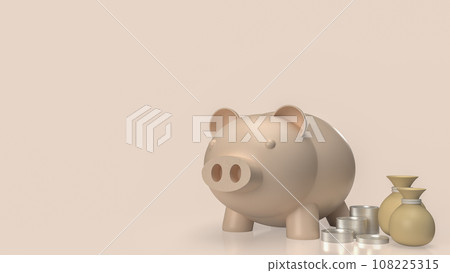 The Piggy Bank and Money Bag for business concept 3d rendering 108225315