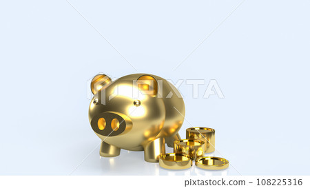 The Gold piggy Bank for earn concept 3d rendering The Gold piggy Bank for earn concept 3d rendering 108225316