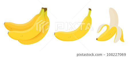 Yellow banana illustration set 108227069
