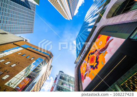 Tokyo, Japan cityscape overlooking Shinjuku's new symbol, Tokyu Kabukicho Tower. Light of hope...toward a new era 108227428