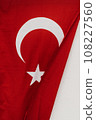 Turkish flag. Turkish flag on the background of the wall. Turkish symbol. Muslim Flag 108227560