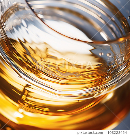 Whiskey in a Glass on a White Surface Macro - AI Generated 108228434