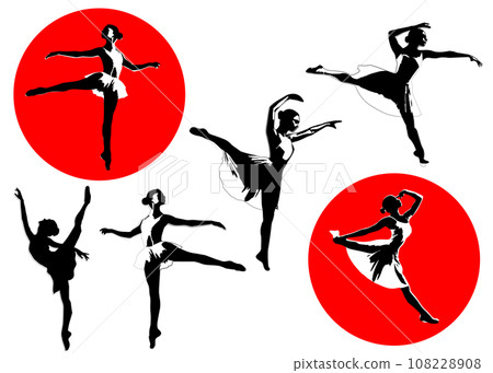 跳舞芭蕾舞者剪影的插圖集 跳舞芭蕾舞者剪影的插圖集 108228908