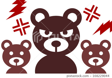 招牌插圖警告危險父母和幼熊的出現 108229044
