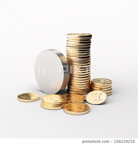 stack of coins. Pastel background. 3D rendering. Financial and investment business concepts 108229258