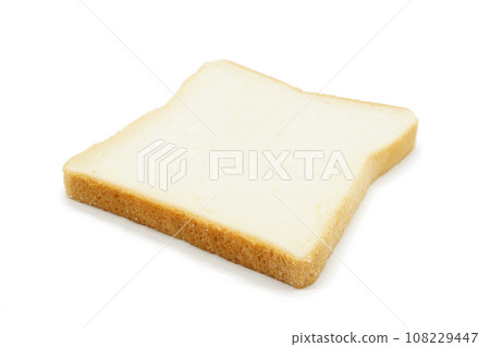 Thinly sliced bread with white background 108229447