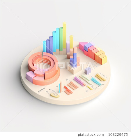 3d isometric business statistics, pie chart and graph. Financial and investment concepts 3d isometric business statistics, pie chart and graph. Financial and investment concepts 108229475