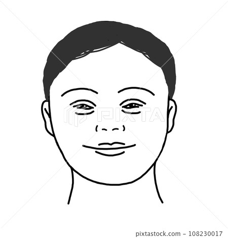 患有唐氏綜合症的男人的插圖 患有唐氏綜合症的男人的插圖 108230017