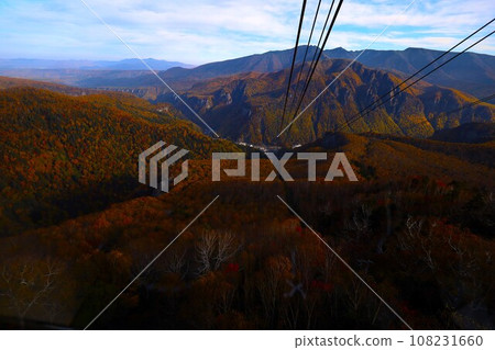 Blazing autumn, Hokkaido in brocade autumn, October, autumn leaves in Sounkyo, Mt. Kurodake ropeway, Mt. Kurodake climbed by ropeway, red-yellow autumn leaves Blazing autumn, Hokkaido in brocade autumn, October, autumn leaves in Sounkyo, Mt. Kurodake ropeway, Mt. Kurodake climbed by ropeway, red-yellow autumn leaves 108231660