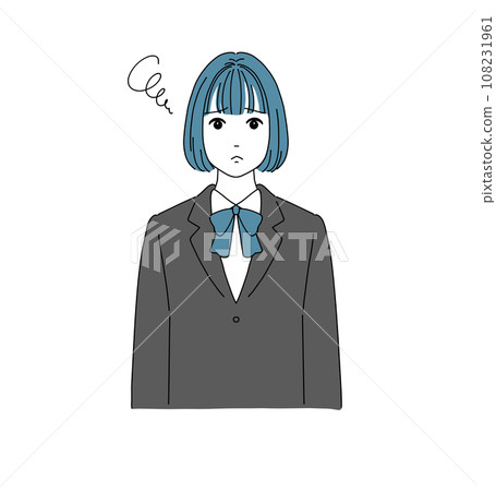 Troubled/worried female student - Stock Illustration [108231961] - PIXTA