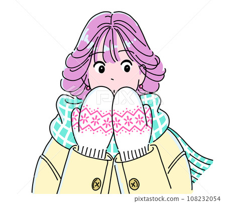 戴著手套的復古流行女孩 108232054