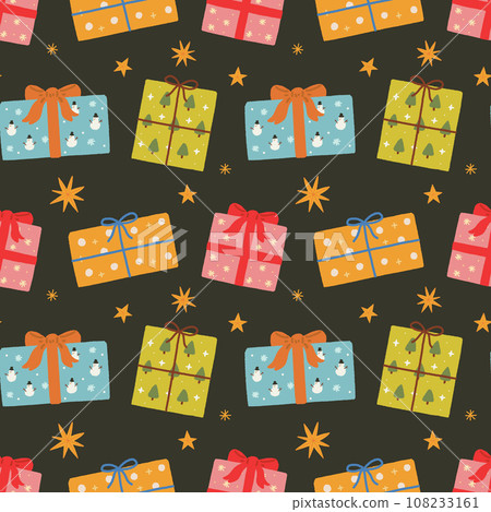 Hand-drawn Christmas Illustration Seamless Pattern 108233161