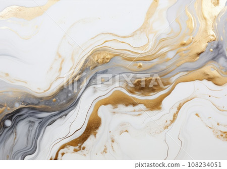 Luxury Gold Marble texture background. Panoramic Marbling texture design for Banner, invitation, wallpaper, headers, website, print ads, packaging design template. AI Generative. 108234051