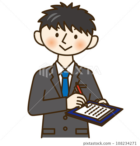 一個穿西裝的男人寫文件 一個穿西裝的男人寫文件 108234271